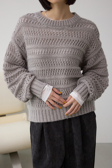 メッシュボーダーインナーセットニット