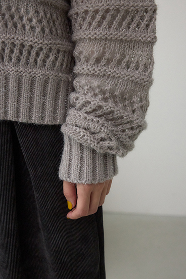 メッシュボーダーインナーセットニット 詳細画像