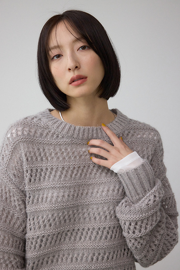 メッシュボーダーインナーセットニット