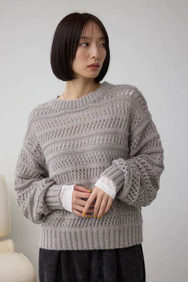 メッシュボーダーインナーセットニット 詳細画像