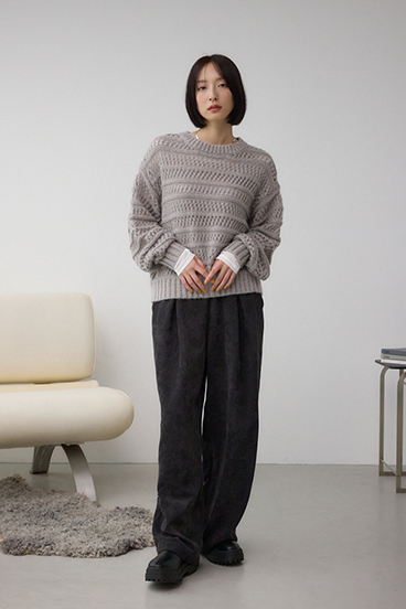 メッシュボーダーインナーセットニット 詳細画像