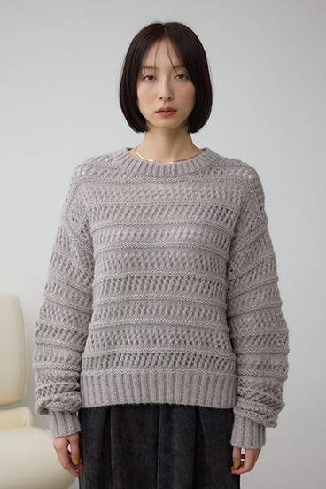 メッシュボーダーインナーセットニット 詳細画像