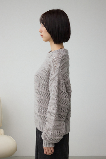 メッシュボーダーインナーセットニット 詳細画像