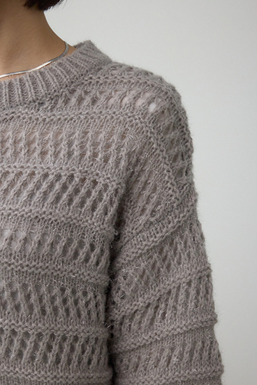 メッシュボーダーインナーセットニット 詳細画像