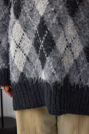 アーガイルシャギーニット 詳細画像