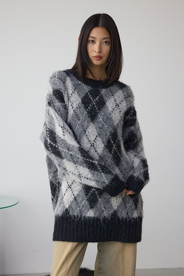 アーガイルシャギーニット 詳細画像