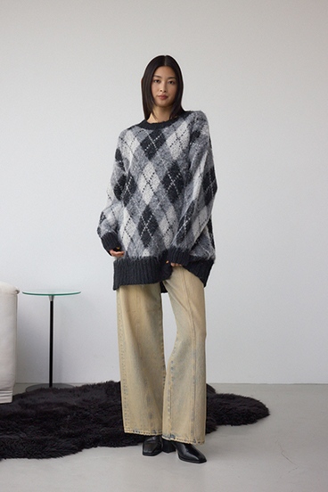 アーガイルシャギーニット 詳細画像