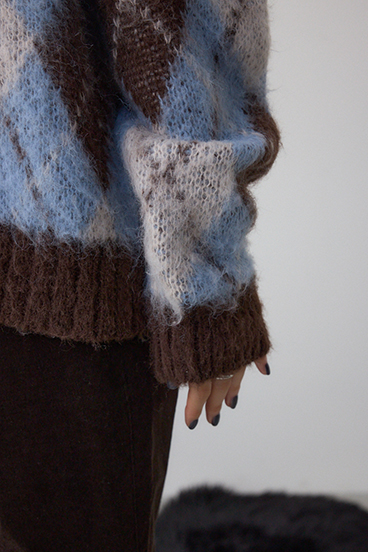 アーガイルシャギーニット 詳細画像