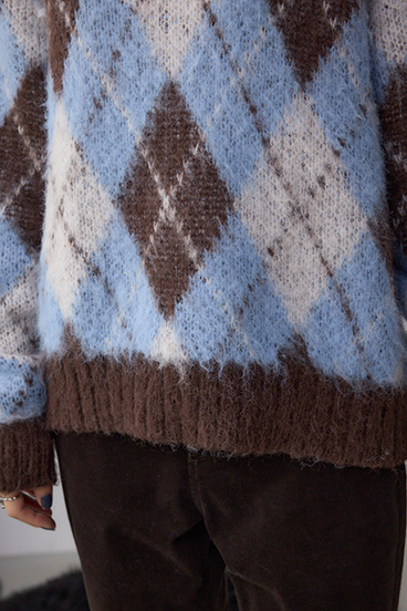 アーガイルシャギーニット 詳細画像