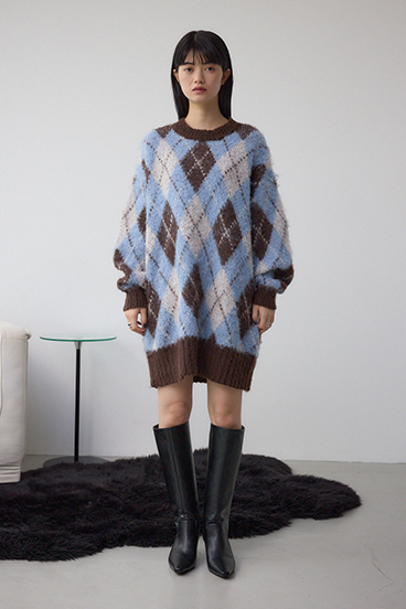 アーガイルシャギーニット 詳細画像