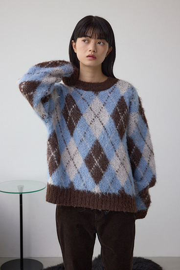 アーガイルシャギーニット 詳細画像