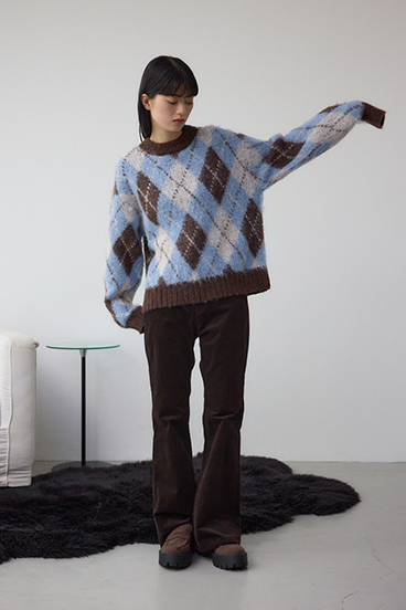 アーガイルシャギーニット 詳細画像