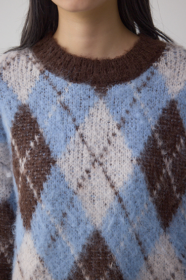 アーガイルシャギーニット 詳細画像