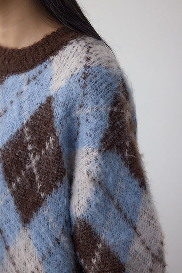 アーガイルシャギーニット 詳細画像