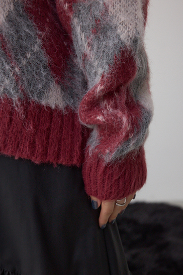 アーガイルシャギーニット 詳細画像