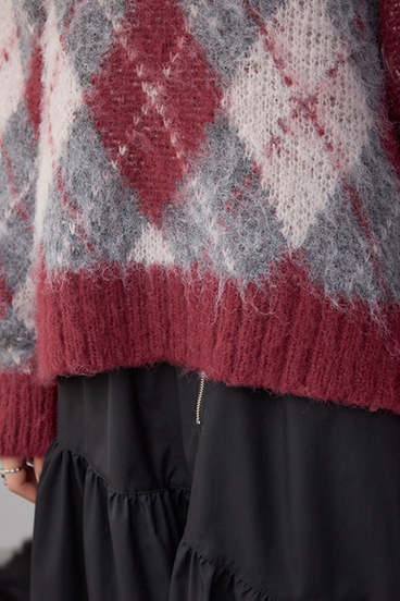 アーガイルシャギーニット 詳細画像