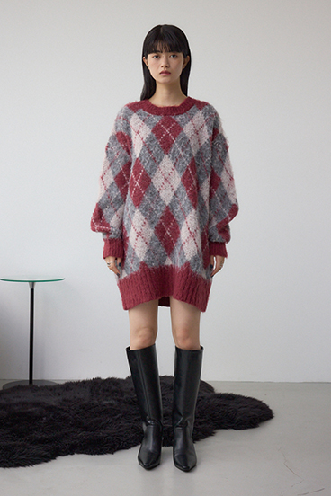 アーガイルシャギーニット 詳細画像