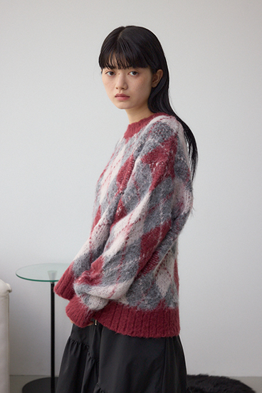 アーガイルシャギーニット 詳細画像