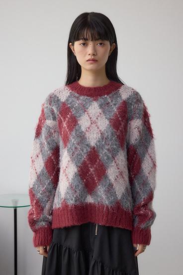 アーガイルシャギーニット 詳細画像