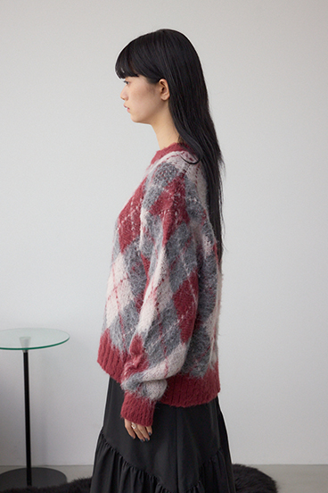 アーガイルシャギーニット 詳細画像