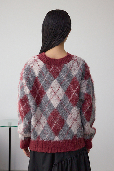 アーガイルシャギーニット 詳細画像