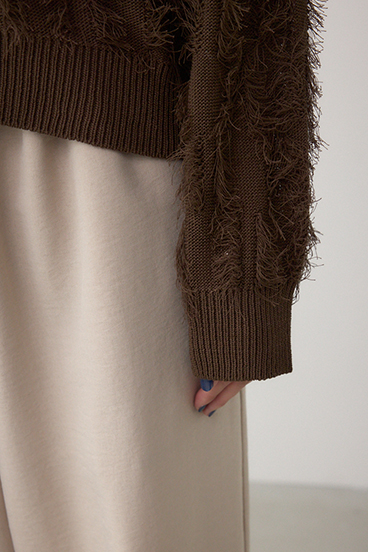 ランダムフリンジニットカーディガン 詳細画像