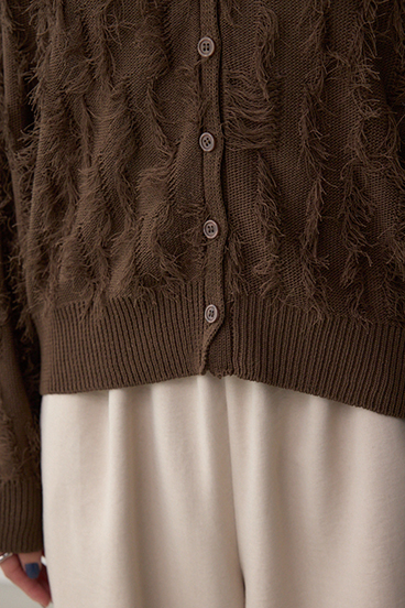ランダムフリンジニットカーディガン 詳細画像