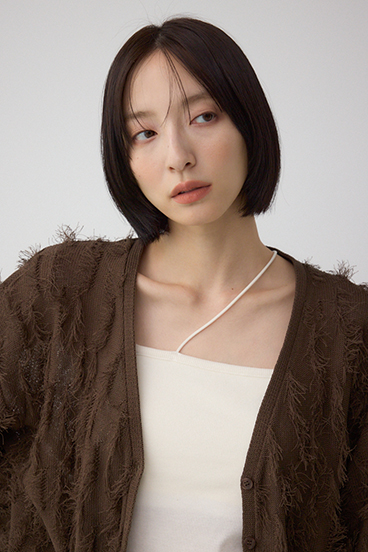 ランダムフリンジニットカーディガン