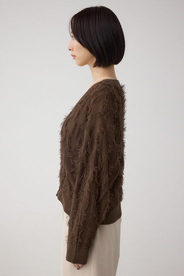 ランダムフリンジニットカーディガン 詳細画像