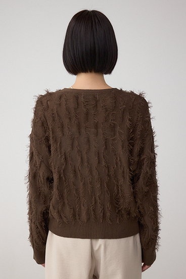ランダムフリンジニットカーディガン 詳細画像