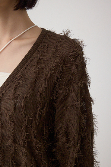 ランダムフリンジニットカーディガン 詳細画像