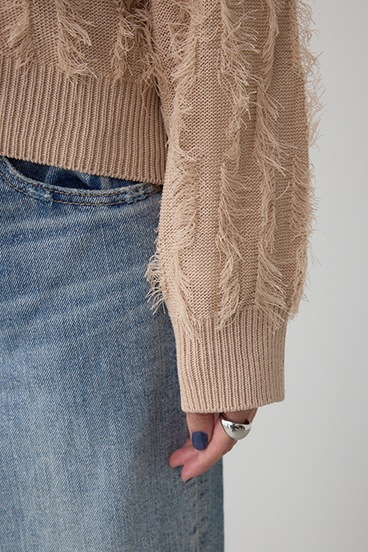 ランダムフリンジニットカーディガン 詳細画像