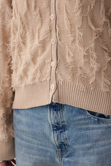 ランダムフリンジニットカーディガン 詳細画像