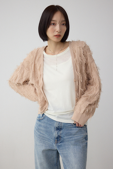 ランダムフリンジニットカーディガン 詳細画像