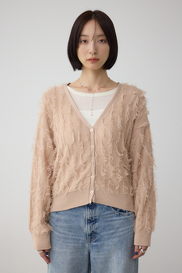 ランダムフリンジニットカーディガン 詳細画像