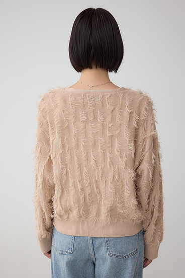 ランダムフリンジニットカーディガン 詳細画像