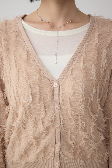 ランダムフリンジニットカーディガン 詳細画像