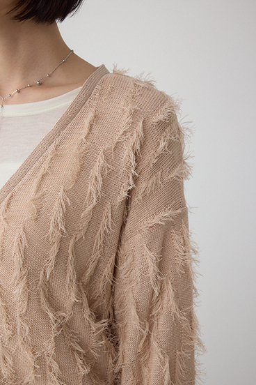 ランダムフリンジニットカーディガン 詳細画像