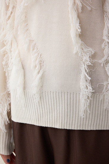 フリンジデザインニットトップス 詳細画像
