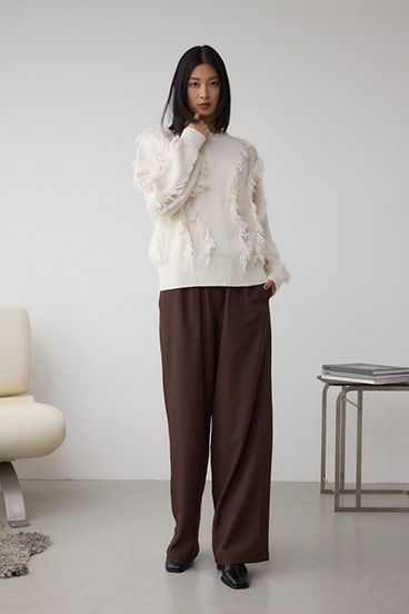 フリンジデザインニットトップス 詳細画像