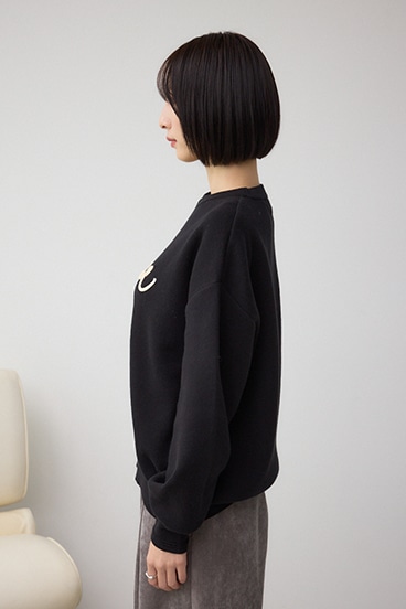 ロゴ刺繍ニットトップス 詳細画像