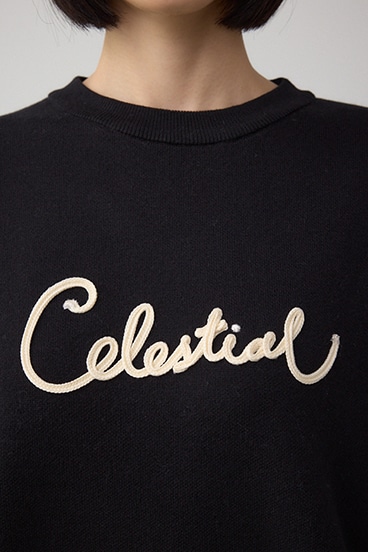 ロゴ刺繍ニットトップス 詳細画像