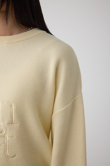 ロゴ刺繍ニットトップス 詳細画像