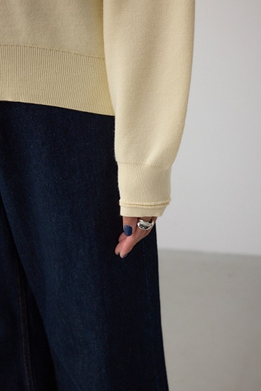 ロゴ刺繍ニットトップス 詳細画像