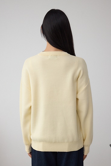 ロゴ刺繍ニットトップス 詳細画像