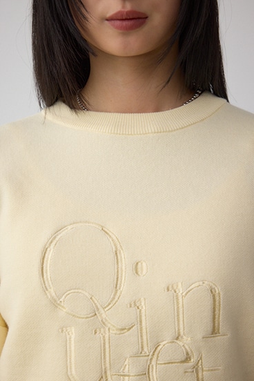 ロゴ刺繍ニットトップス 詳細画像