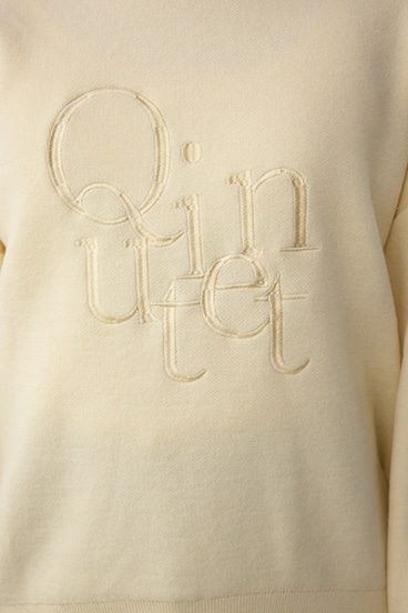 ロゴ刺繍ニットトップス 詳細画像