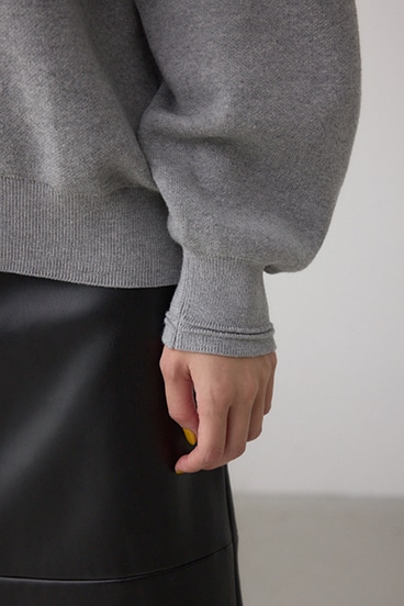 ロゴ刺繍ニットトップス 詳細画像