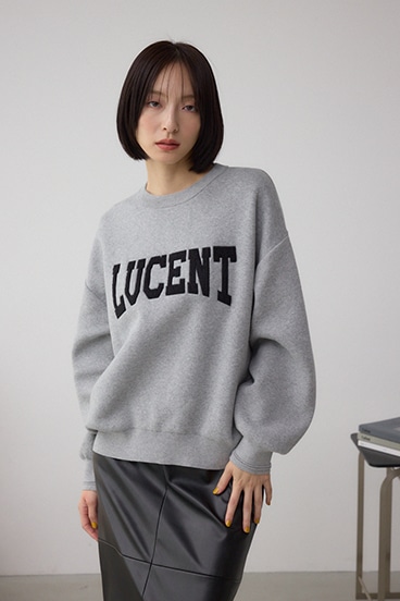 ロゴ刺繍ニットトップス 詳細画像