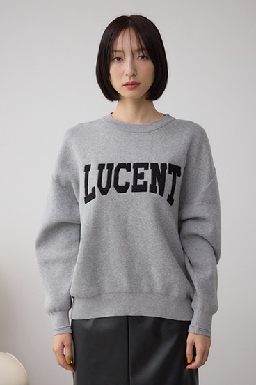 ロゴ刺繍ニットトップス 詳細画像